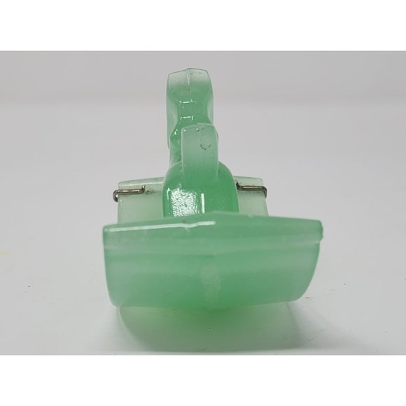 Vintage Scotty Dog Ink Blotter Opaque Green Jadeite Glass - Picture 5 of 10